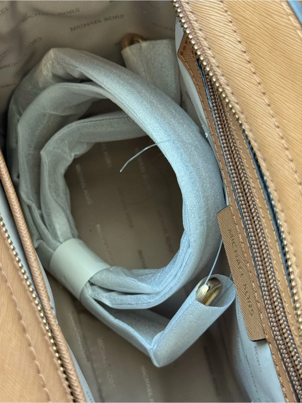 Michael Kors Salma Acorn Saffiano Leather Satchel with Gold Hardware